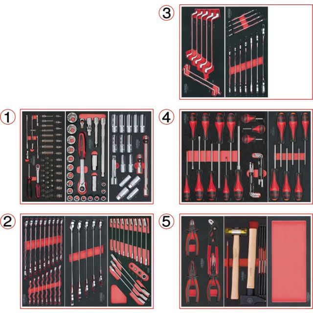 Servante Racing 5 Tiroirs Complete 198 Outils référence fournisseur KS7140200